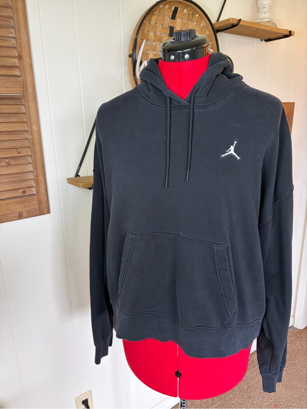 Jordan Black Hoodie with White Jumpman Logo